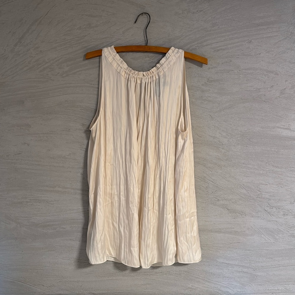 BCBG Maxazria silky cream high neck tank top